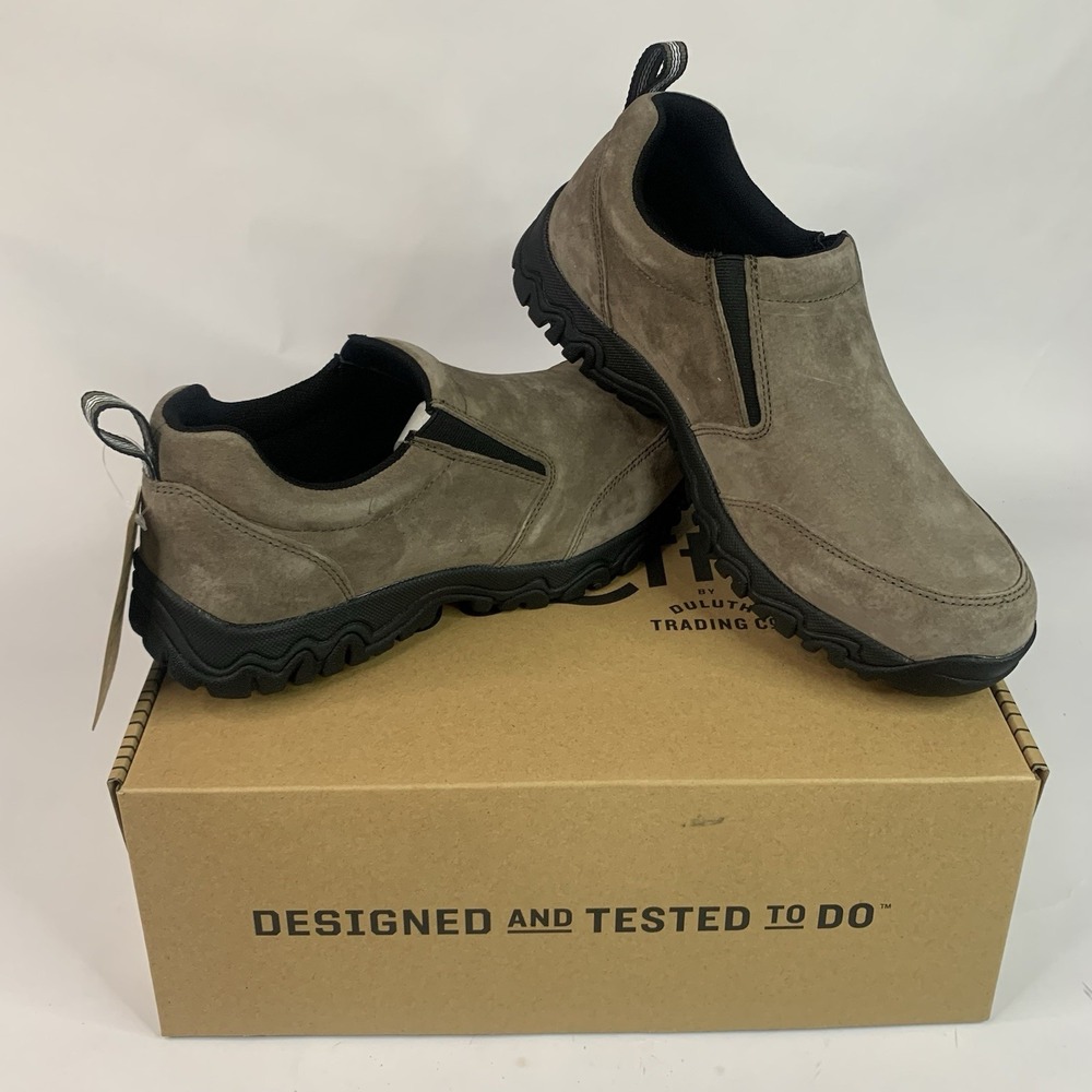 Duluth Trading Co Taupe Suede Slip-On Work Loafers